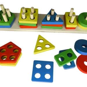 Bloques De Ensartado Montessori Colores Y Formas X 20 Piezas
