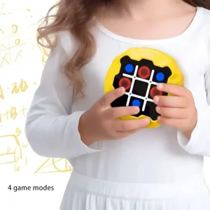 Juego De Triqui Electrónico O Tic Tac Toe Amarillo 3 En 1