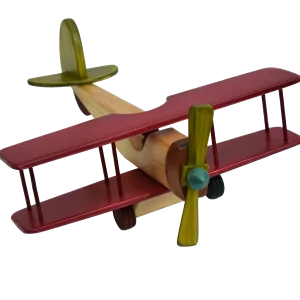 AVIÓN BIPLANO GIGANTE DE MADERA