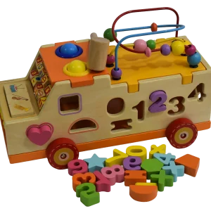 BUS MULTIFUNCIÓN MONTESSORI CON LABERINTO DE ALAMBRE