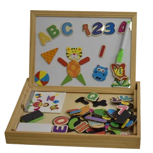 CAJA TABLERO MAGNÉTICO DE DIBUJO Y ROMPECABEZAS MONTESSORI